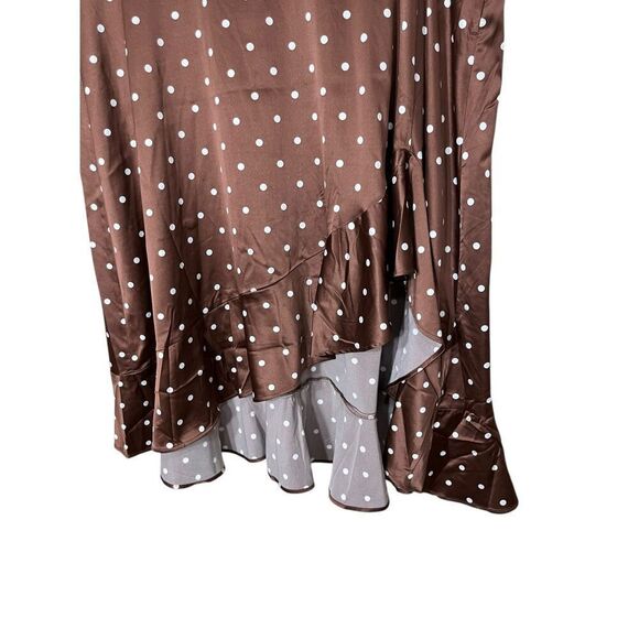 Torrid Brown Polka Dot High Low Ruffle Skirt Size 3X NWT - Picture 3 of 8